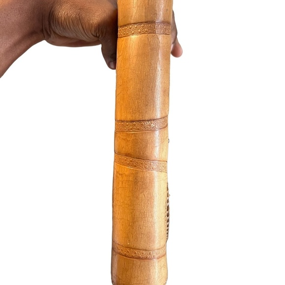 Vintage Hand Tooled Brown Leather Purse Adjustable Wide Strap Handbag - Picture 11 of 15